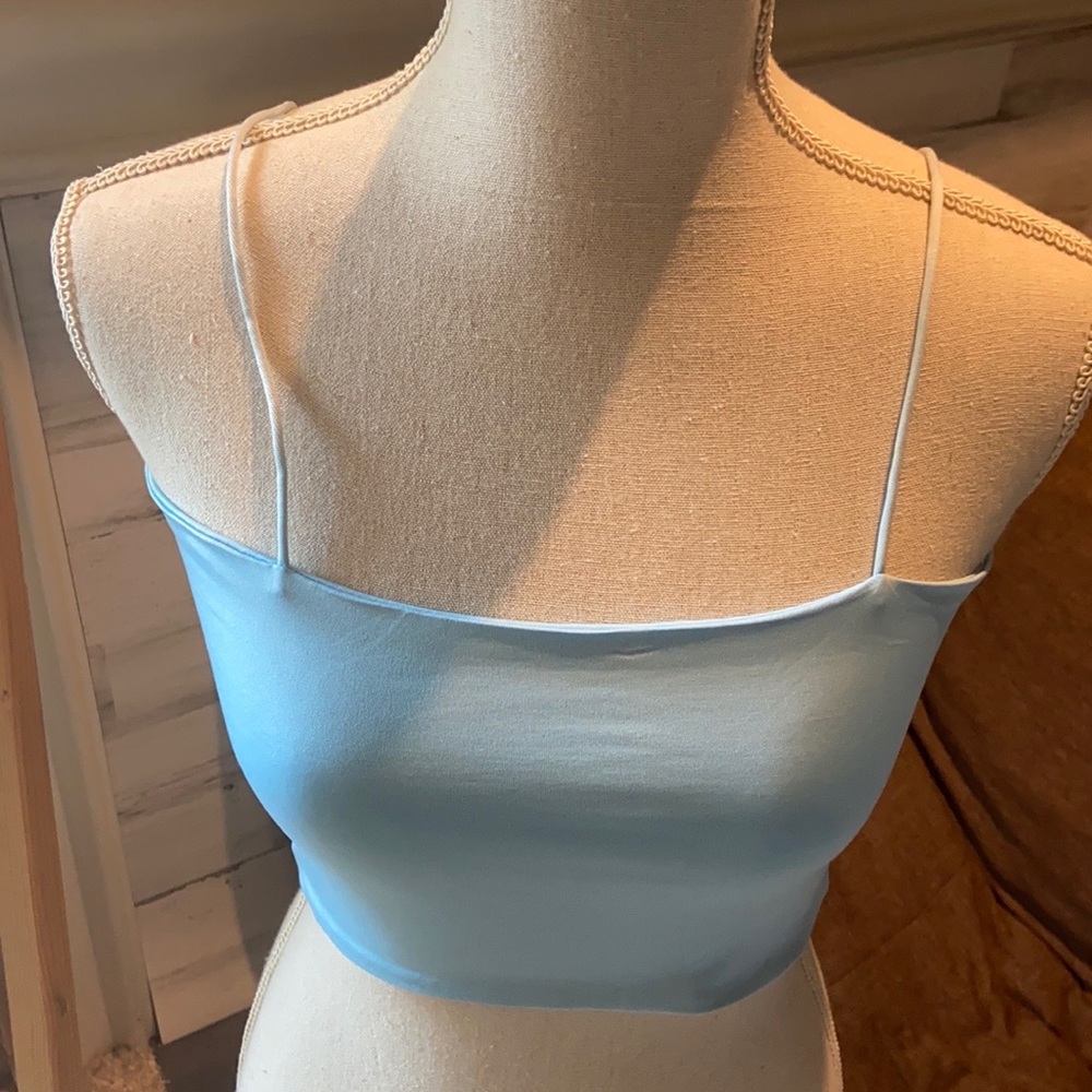 Baby blue Crop/Tank top - size Small, by SHEIN